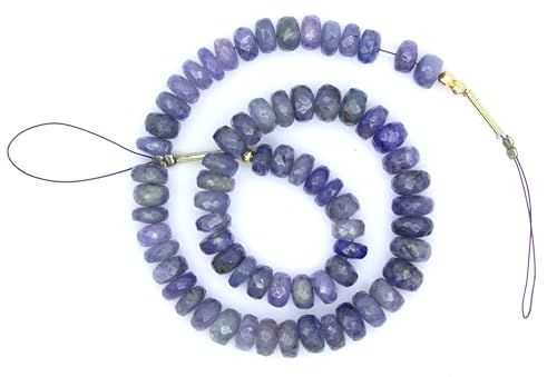 Natürliche 69 facettierte Tansanit-Rondelle-Edelsteinperlen (6 mm - 8 mm) – Premium-Schmuckherstellungszubehör von TAYYIB GEMS