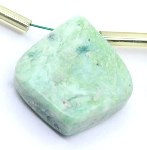 Natürliche Edelsteinperlen, 11 Stück, glatt, grüner Opal, Blattform, ca. 15 x 18 mm, zur Schmuckherstellung von TAYYIB GEMS