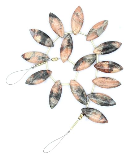 Natürliche Edelsteinperlen aus glattem Achat, Marquiseschliff, ca. 10 x 25 mm, für Schmuckherstellung, 15 Stück Natürliche Edelsteinperlen aus glattem Achat, Marquiseschliff, ca. 10 x 25 mm, für Schmuckherstellung, 15 Stück von TAYYIB GEMS