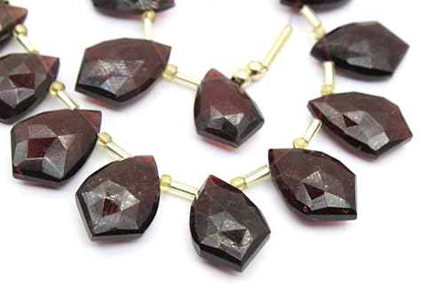 Natürliche facettierte Granatspatzen-Perlen, 13 Stück (11 x 17 mm), für Schmuckherstellung von TAYYIB GEMS