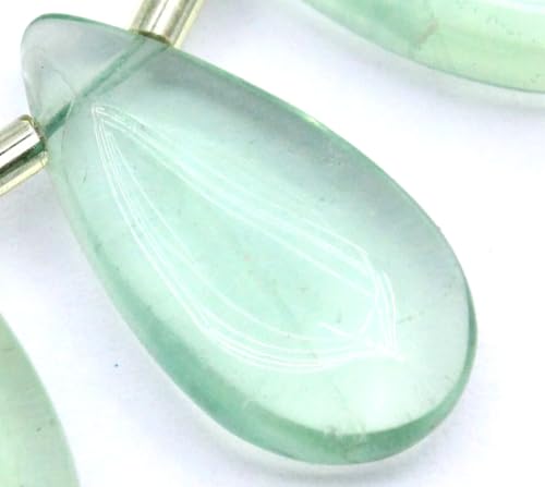 Natürliche glatte Fluorit-Birnenperlen, ca. 9 x 18 mm, Edelstein für die Schmuckherstellung, 13 Stück Natürliche glatte Fluorit-Birnenperlen, ca. 9 x 18 mm, Edelstein für die Schmuckherstellung, 13 Stück von TAYYIB GEMS