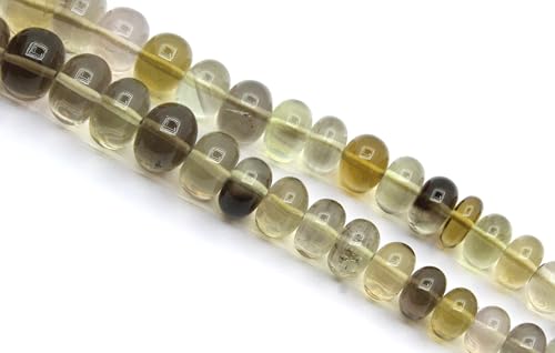 Natürliche runde Zitronenquarz-Perlen, 5 mm bis 9 mm, Edelstein für die Schmuckherstellung, 52 Stück von TAYYIB GEMS