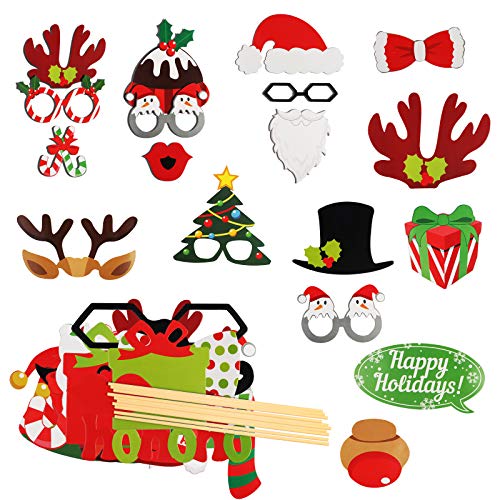 TAZEMAT 49 Stück Fotobox Accessoires Party Zubehör Foto Requisiten Fotorequisiten Weihnachtsparty Weihnachten Foto Booth mit Weihnachtsgläser Partybrille Weihnachtsschmuck für Weihnachtsfeier TAZEMAT 49 Stück Fotobox Accessoires Party Zubehör Foto Requisiten Fotorequisiten Weihnachtsparty Weihnachten Foto Booth mit Weihnachtsgläser Partybrille Weihnachtsschmuck für Weihnachtsfeier von TAZEMAT