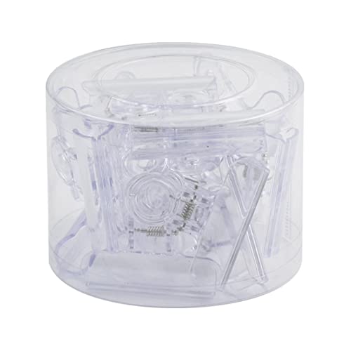 12 Stück/Set Multifunktions-Clips Dokumentenbinder-Clips Transparente Büroklammern für Büro von TAZIZI