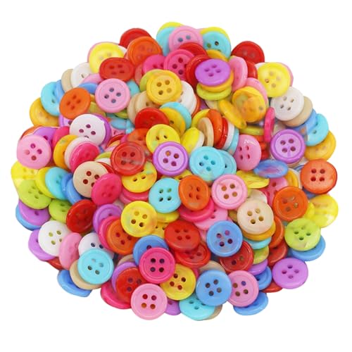 200 Stück Blumen-Stern-Knöpfe, 2/4 Löcher, runde Knöpfe, Bastelknöpfe, bunte Knöpfe 200 Stück Blumen-Stern-Knöpfe, 2/4 Löcher, runde Knöpfe, Bastelknöpfe, bunte Knöpfe von TAZIZI