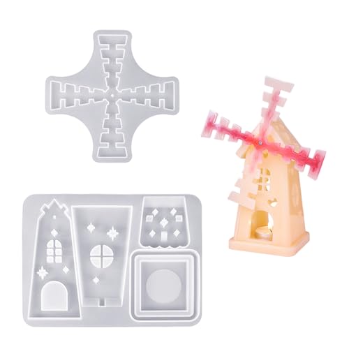 Kerzenhalter-Silikonform, rotierende Windmühlenform, Epoxidharz, Gießformen für Kerzenhalter Kerzenhalter-Silikonform, rotierende Windmühlenform, Epoxidharz, Gießformen für Kerzenhalter von TAZIZI