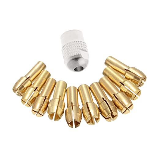 Messing-Bohrfutter-Spannzangen-Bits für Drehwerkzeug, 0,5–3,2 mm, 4,3 mm Schaft, 10 Stück von TAZIZI