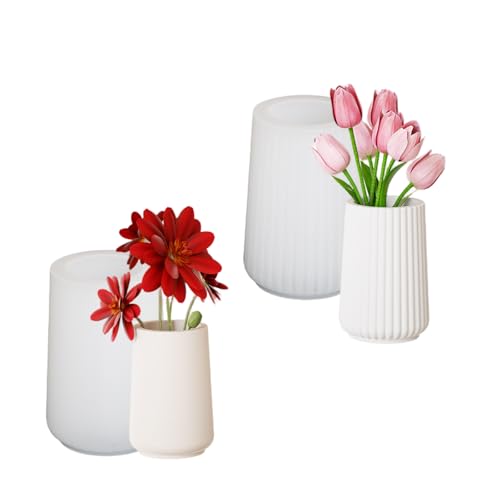 Runde Blumentöpfe Silikonform Zement Gipsformen Handwerk Epoxidharz Gießformen Garten Ornament von TAZIZI