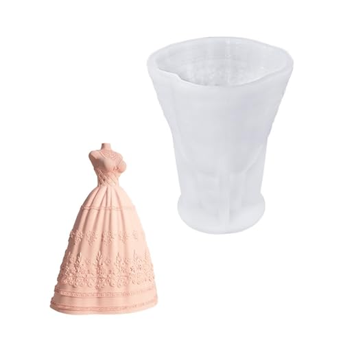 Silikon-Kerzenform, Hochzeitskleid, Prinzessinnenrock, Epoxidharz, Gießformen für Duftkerzen von TAZIZI