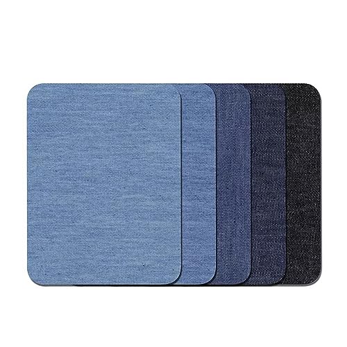 Trendiges Bügelflicken Set Hosenflicken in Blau Baumwolle für Jeans Jacken und Taschen einfach anzubringen von TAZIZI