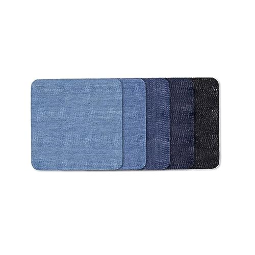 Trendiges Bügelflicken Set Hosenflicken in Blau Baumwolle für Jeans Jacken und Taschen einfach anzubringen von TAZIZI