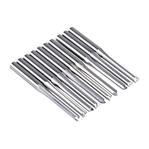 TAZYYZUU 10 stücke 3,175mm CED 2,5mm CEL 17mm Gerade Schlitz Bit Holz Cutter CNC Vollhartmetall Zwei Doppel flöte Bits Router fräsen von TAZYYZUU