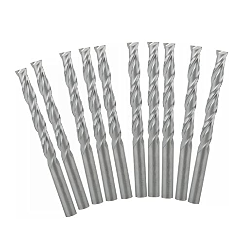 TAZYYZUU 10 stücke 3,175x22mm Doppel Flöte Spiral Cutter CNC Router Bits Holz Acryl Bohrer fräser TAZYYZUU 10 stücke 3,175x22mm Doppel Flöte Spiral Cutter CNC Router Bits Holz Acryl Bohrer fräser von TAZYYZUU