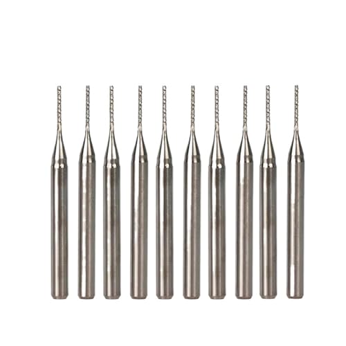 TAZYYZUU 10-teiliges PCB-Fräser-Set, 0,8–2 mm, Mais-Gravierfräser-Schaft, CNC-Fräser, Schaftfräser for PCB-Maschinenreibahle(10pcs 1.0mm) von TAZYYZUU