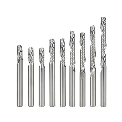 TAZYYZUU 4/6mm Schaft Einzelflöte Schaftfräser Hartmetall Spiralfräser CNC Router Bit 3D Gravur Holzbearbeitungswerkzeug Reibahle(6X28X60L) von TAZYYZUU