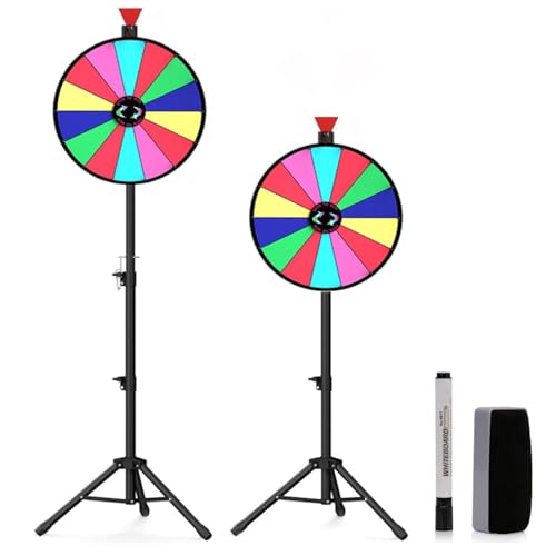 TAZZOR 24" Glücksrad zum Drehen, Glücksrad mit 14 Fächern, Dreieckslandungsstil Glücksrad, Radiergummi und Markierstift, Drehrad Höhenverstellbar, Drehrad Spielzeug, für Lotteriespiele, Wortspiele TAZZOR 24" Glücksrad zum Drehen, Glücksrad mit 14 Fächern, Dreieckslandungsstil Glücksrad, Radiergummi und Markierstift, Drehrad Höhenverstellbar, Drehrad Spielzeug, für Lotteriespiele, Wortspiele von TAZZOR