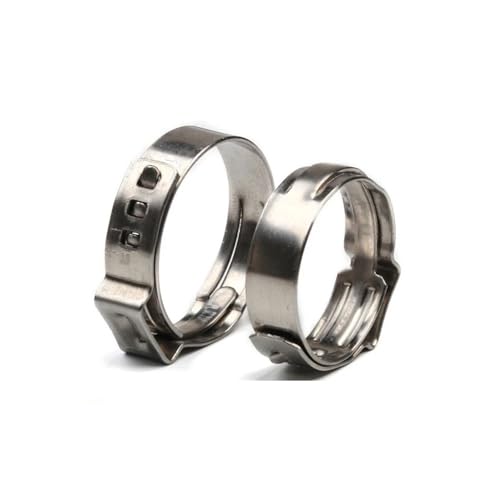 TAuyuGCT Edelstahl-Rohrschelle, 10 stücke Rohr Clip 304 Edelstahl Einzigen Ohr Schlauch Klemmen Einzelnen 5,3-31mm Schlauch Klemm(10.3-12.8mm) von TAuyuGCT