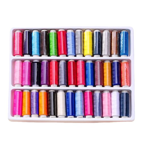 Nähgarn-Set mit 39 Farben für Hand- und Maschinennähen, Notfall und Reisen, Haushaltsnähmaschinen-Garn, 40/2 Polyester von TBACW