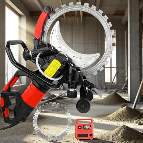 TBANVOO 16" Elektrischer Betonschneider, 8980 W/9500 W Ringsäge mit 2 Diamantklingen und wassergespeister Staubunterdrückung für Stein/Granit 8980W von TBANVOO