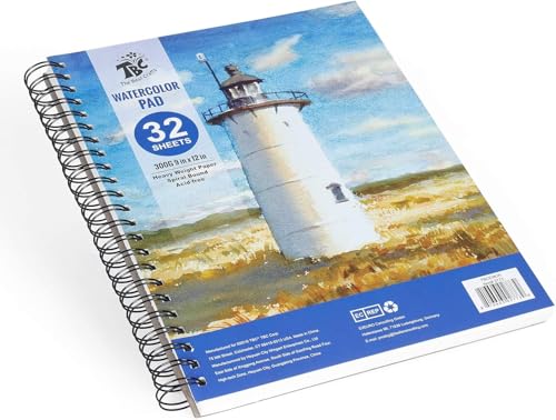 TBC Aquarellpapier A4 300g, 32 Blatt Aquarellblock A4 Spiralbindung, Aquarell Papier für Wasserfarben, Aquarell Skizzenbuch, Watercolor Paper für Studenten,Anfänger, Skizzenbuch Aquarell von TBC The Best Crafts