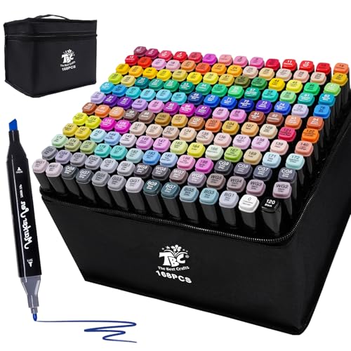 TBC The Best Crafts 168 Farben alkohol marker, doppelseitiger alcohol marker, schnell trocknend und Permanenter alkoholmarker set für Malerei, Design, Manga TBC The Best Crafts 168 Farben alkohol marker, doppelseitiger alcohol marker, schnell trocknend und Permanenter alkoholmarker set für Malerei, Design, Manga von TBC The Best Crafts