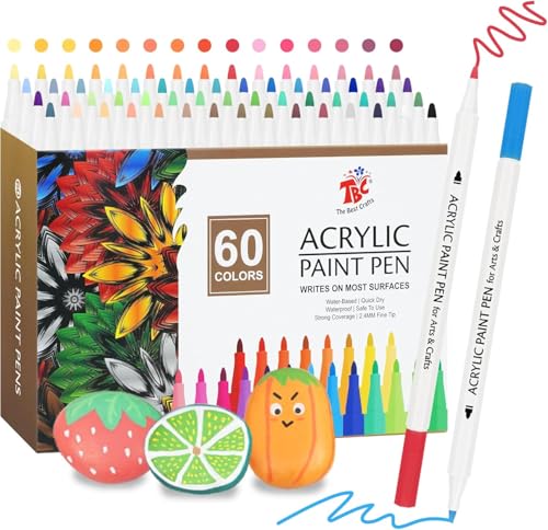 TBC The Best Crafts Acrylstifte für Steine Wasserfest, 60 Farben, Acrylstifte Wasserfest, Steine Bemalen Stifte, Acrylic Paint Marker, Glasmalstifte für Leinwand, Holz, Ostergeschenke Kinder TBC The Best Crafts Acrylstifte für Steine Wasserfest, 60 Farben, Acrylstifte Wasserfest, Steine Bemalen Stifte, Acrylic Paint Marker, Glasmalstifte für Leinwand, Holz, Ostergeschenke Kinder von TBC The Best Crafts