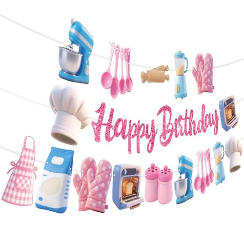 Bake Party Banner 3 Stück Happy Birthday Girlande Banner für Jungen Mädchen Thema Babyparty Geburtstag Party Supplies Bake Party Banner 3 Stück Happy Birthday Girlande Banner für Jungen Mädchen Thema Babyparty Geburtstag Party Supplies von TBEEJ