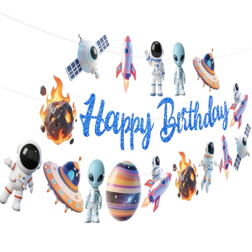 Space Party Banner 3 Stück Happy Birthday Girlande Banner für Jungen Mädchen Thema Babyparty Geburtstag Party Supplies Space Party Banner 3 Stück Happy Birthday Girlande Banner für Jungen Mädchen Thema Babyparty Geburtstag Party Supplies von TBEEJ