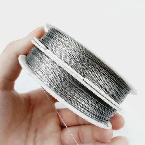 0,3~1,0 mm dünner Edelstahldraht, Perlenseil, Kordel, Faden für DIY-Halsketten, Armbänder, Schmuckherstellung, DIY-Fundstücke, 0,8 mm x 10 Meter von TBSKUY