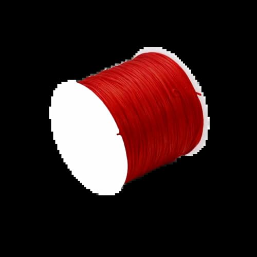 0,4–1,0 mm elastische Kordel, Perlenfaden, Stretch-Faser, Bastelschnur für die Schmuckherstellung, DIY-Rocailles-Perlen, Pony-Perlen, Armbänder, 1 mm, 10 m, Rot von TBSKUY