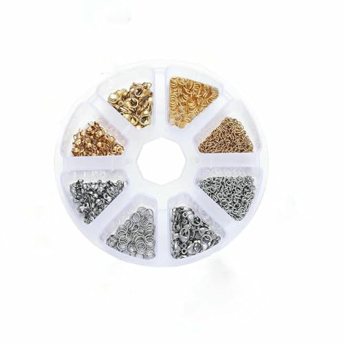 1 Box Edelstahl-Karabinerverschlüsse, offene Biegeringe, Quetschperlen, Kappen-Set für DIY-Armbänder, Halsketten, Schmuckherstellung, Bastelsets, Set 03 1 Box Edelstahl-Karabinerverschlüsse, offene Biegeringe, Quetschperlen, Kappen-Set für DIY-Armbänder, Halsketten, Schmuckherstellung, Bastelsets, Set 03 von TBSKUY