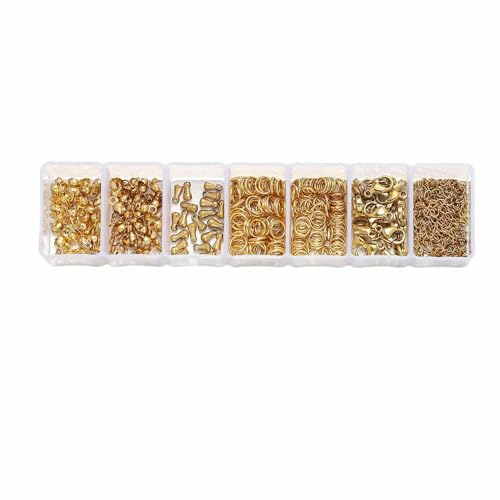 1 Box Edelstahl-Karabinerverschlüsse, offene Biegeringe, Quetschperlen, Kappen-Set für DIY-Armband, Halskette, Schmuckherstellung, Kits-Set 06 1 Box Edelstahl-Karabinerverschlüsse, offene Biegeringe, Quetschperlen, Kappen-Set für DIY-Armband, Halskette, Schmuckherstellung, Kits-Set 06 von TBSKUY