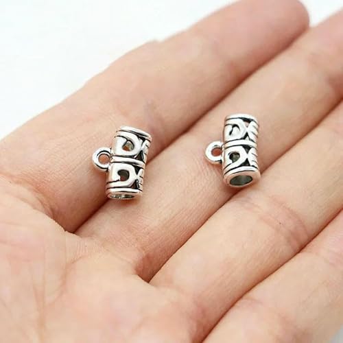 1 Packung/Los Vintage Metallperlen Antik Silber Abstandshalter Rohrperlen für DIY Schmuckherstellung - Stil 10 30 Stück von TBSKUY