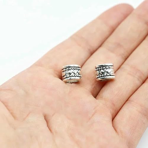 1 Packung/Los Vintage Metallperlen Antik Silber Abstandshalter Rohrperlen für DIY Schmuckherstellung - Stil 2 20 Stück von TBSKUY