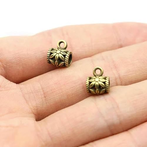 1 Packung/Los Vintage Metallperlen Antik Silber Abstandsrohrperlen für DIY Schmuckherstellung-13 Bronze von TBSKUY
