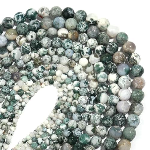 1 Strang Naturstein-Jadeperlen, lose, glatte Abstandsperlen für die Schmuckherstellung, DIY-Armband, Halskettenzubehör – Achat mit Baummuster – ca. 12 mm, 32 Stück 1 Strang Naturstein-Jadeperlen, lose, glatte Abstandsperlen für die Schmuckherstellung, DIY-Armband, Halskettenzubehör – Achat mit Baummuster – ca. 12 mm, 32 Stück von TBSKUY