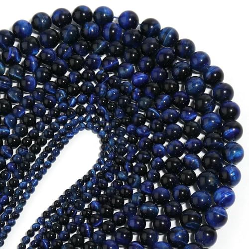 1 Strang Naturstein-Jadeperlen, lose, glatte Abstandsperlen für die Schmuckherstellung, DIY-Armband, Halskettenzubehör – Grüngold, Tigerauge – 10 mm, ca. 38 Stück von TBSKUY