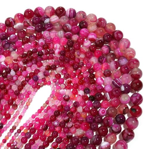 1 Strang Naturstein-Jadeperlen, lose, glatte Abstandsperlen für die Schmuckherstellung, DIY-Armband, Halskettenzubehör – Rosenroter Achat – 6 mm, ca. 60 Stück 1 Strang Naturstein-Jadeperlen, lose, glatte Abstandsperlen für die Schmuckherstellung, DIY-Armband, Halskettenzubehör – Rosenroter Achat – 6 mm, ca. 60 Stück von TBSKUY