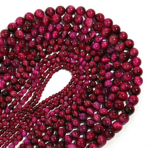 1 Strang Naturstein-Jadeperlen, lose, glatte Abstandsperlen für die Schmuckherstellung, DIY-Armband, Halskettenzubehör – rosarote Tigeraugen – ca. 12 mm, 32 Stück 1 Strang Naturstein-Jadeperlen, lose, glatte Abstandsperlen für die Schmuckherstellung, DIY-Armband, Halskettenzubehör – rosarote Tigeraugen – ca. 12 mm, 32 Stück von TBSKUY