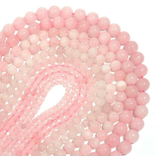 1 Strang Naturstein-Jadeperlen, lose, glatte Abstandsperlen zur Schmuckherstellung, DIY-Armband, Halskettenzubehör – Pulverkristall – ca. 12 mm, 32 Stück von TBSKUY