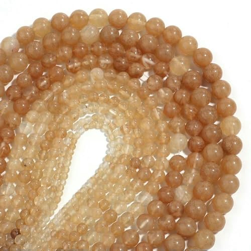 1 Strang Naturstein-Jadeperlen, lose, glatte Abstandsperlen zur Schmuckherstellung, DIY-Armband, Halskettenzubehör – Wassermelonenkristall – 8 mm, ca. 45 Stück von TBSKUY