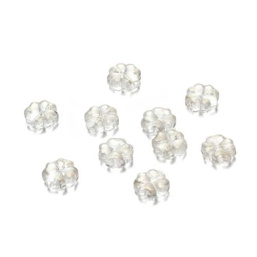 10/20 Stück 10 mm tschechische Lampwork-Kristallblumen-Abstandsperlen, flache, runde, lose Perlen für DIY-Schmuckherstellung, Zubehör, Zubehör, Goldweiß, 20 Stück von TBSKUY