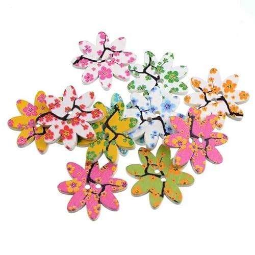 10/50 Stück Blumen-Holzknöpfe mit 2 Löchern für Scrapbooking, Basteln, DIY, Baby, Kinderkleidung, Nähzubehör, Knopfdekoration, 22 25 mm, 50 Stück 10/50 Stück Blumen-Holzknöpfe mit 2 Löchern für Scrapbooking, Basteln, DIY, Baby, Kinderkleidung, Nähzubehör, Knopfdekoration, 22 25 mm, 50 Stück von TBSKUY