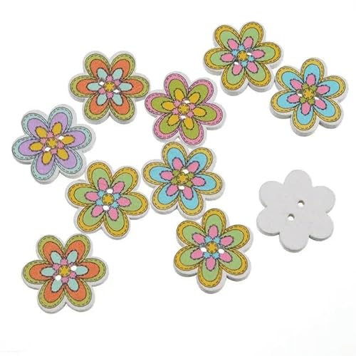 10/50 Stück Blumen-Holzknöpfe mit 2 Löchern für Scrapbooking, Basteln, DIY, Baby, Kinderkleidung, Nähzubehör, Knopfdekoration, 27, 20 mm, 10 Stück 10/50 Stück Blumen-Holzknöpfe mit 2 Löchern für Scrapbooking, Basteln, DIY, Baby, Kinderkleidung, Nähzubehör, Knopfdekoration, 27, 20 mm, 10 Stück von TBSKUY