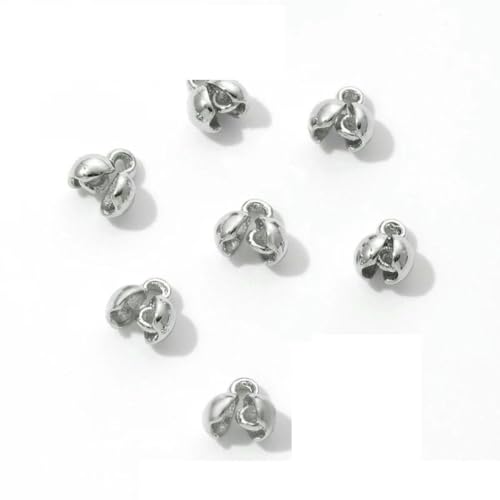 10–20 Stück/Lot Crimpperlen, 18 Karat vergoldete Endcrimps für die Schmuckherstellung, DIY-Armbänder, Zubehör, Perlenspitzenverbinder, Rhodiniert_a-20 Stück von TBSKUY
