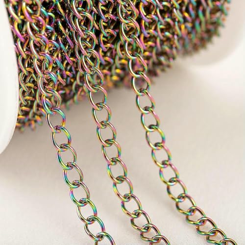 10 Meter/Rolle Edelstahlketten 2/3/5 mm Goldketten für Armbandverlängerungsketten DIY-Schmuckkomponenten Kein Verblassen-10 Meter - Farbe-2 x 3,0 mm 10 Meter/Rolle Edelstahlketten 2/3/5 mm Goldketten für Armbandverlängerungsketten DIY-Schmuckkomponenten Kein Verblassen-10 Meter - Farbe-2 x 3,0 mm von TBSKUY