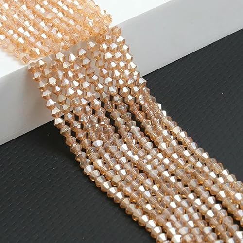 10 Stränge Bicone-Kristallglasperlen, 4,0 mm facettierte Kristallperlen-Anhänger für DIY-Armbänder, Ringe, Schmuckherstellungsset, AB-Braun, 10 Stränge, 10 Stränge, 4,0 mm von TBSKUY