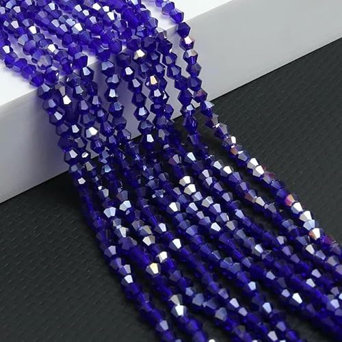 10 Stränge Bicone-Kristallglasperlen, 4,0 mm facettierte Kristallperlen-Anhänger für DIY-Armbänder, Ringe, Schmuckherstellungsset-AB royalblau10strand-10 Stränge 4,0 mm von TBSKUY