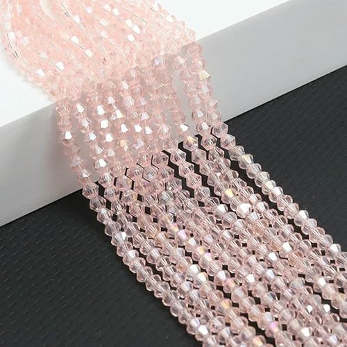 10 Stränge Bicone-Kristallglasperlen, 4,0 mm facettierte Kristallperlen-Anhänger für DIY-Armbandringe, Schmuckherstellungsset, AB-Pink, 10 Stränge, 10 Stränge, 4,0 mm von TBSKUY