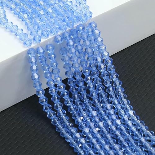 10 Stränge Bicone-Kristallglasperlen, 4,0 mm facettierte Kristallperlen-Anhänger für DIY-Armbandringe, Schmuckherstellungsset, hellblau, 10 Stränge, 10 Stränge, 4,0 mm von TBSKUY